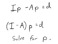 Leontief input-output matrix equations - factored